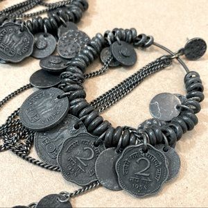 Allsaints long, coin and chain earrings